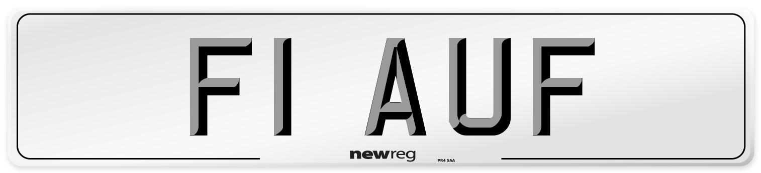 F1 AUF Number Plate from New Reg